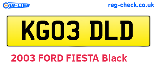 KG03DLD are the vehicle registration plates.