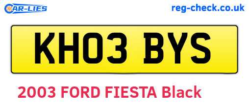 KH03BYS are the vehicle registration plates.