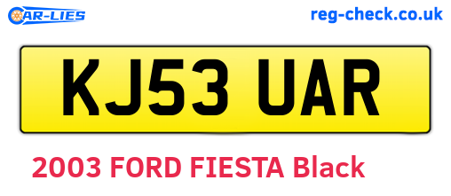 KJ53UAR are the vehicle registration plates.