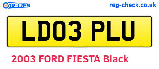 LD03PLU are the vehicle registration plates.