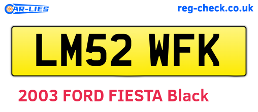 LM52WFK are the vehicle registration plates.