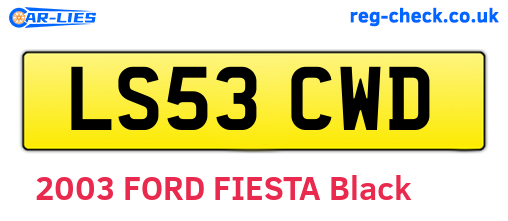 LS53CWD are the vehicle registration plates.