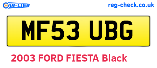MF53UBG are the vehicle registration plates.