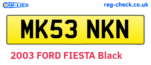MK53NKN are the vehicle registration plates.