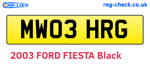 MW03HRG are the vehicle registration plates.