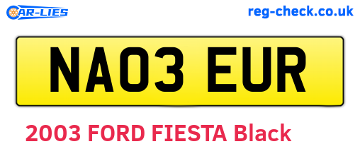 NA03EUR are the vehicle registration plates.
