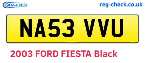 NA53VVU are the vehicle registration plates.