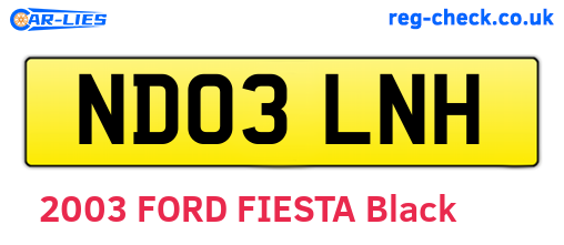 ND03LNH are the vehicle registration plates.