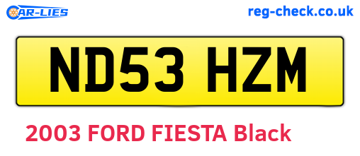 ND53HZM are the vehicle registration plates.