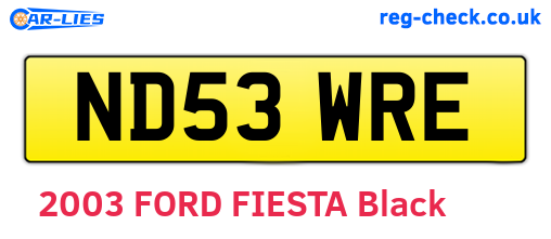 ND53WRE are the vehicle registration plates.
