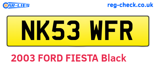 NK53WFR are the vehicle registration plates.