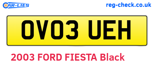 OV03UEH are the vehicle registration plates.