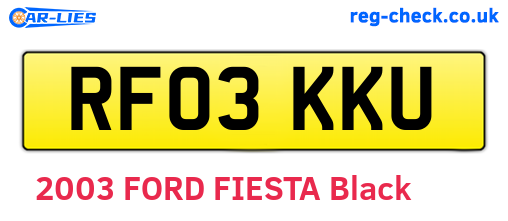 RF03KKU are the vehicle registration plates.