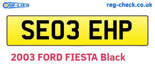 SE03EHP are the vehicle registration plates.