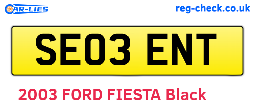 SE03ENT are the vehicle registration plates.