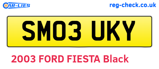 SM03UKY are the vehicle registration plates.
