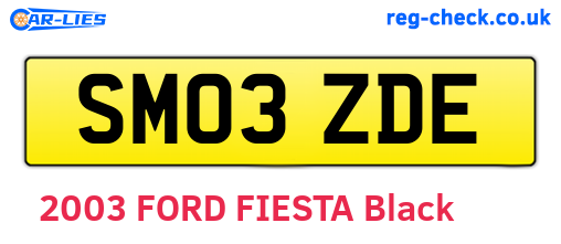 SM03ZDE are the vehicle registration plates.