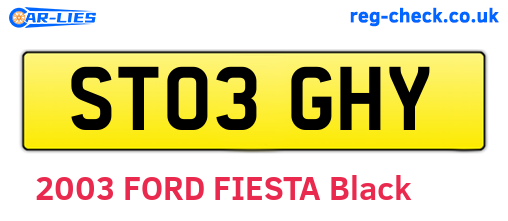 ST03GHY are the vehicle registration plates.