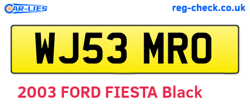 WJ53MRO are the vehicle registration plates.