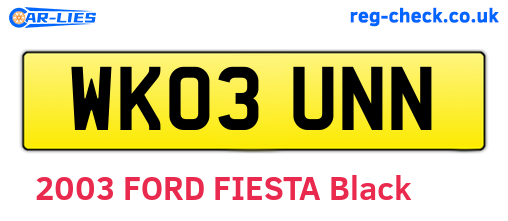 WK03UNN are the vehicle registration plates.