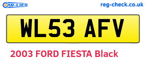 WL53AFV are the vehicle registration plates.