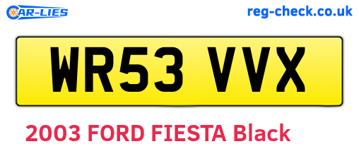 WR53VVX are the vehicle registration plates.