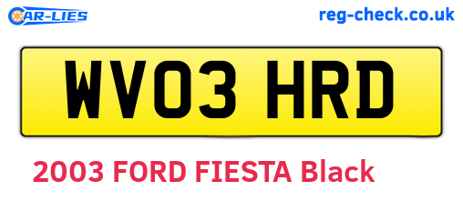 WV03HRD are the vehicle registration plates.
