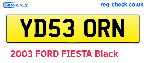 YD53ORN are the vehicle registration plates.