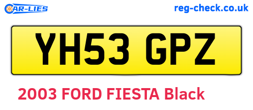 YH53GPZ are the vehicle registration plates.