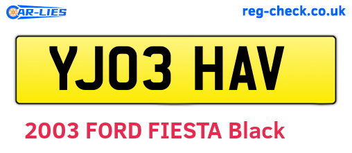 YJ03HAV are the vehicle registration plates.