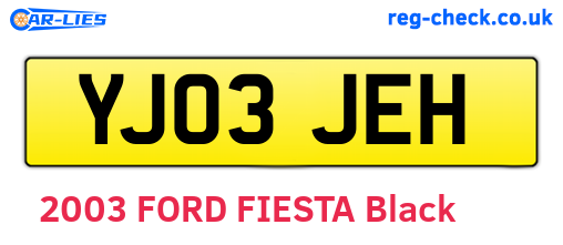 YJ03JEH are the vehicle registration plates.