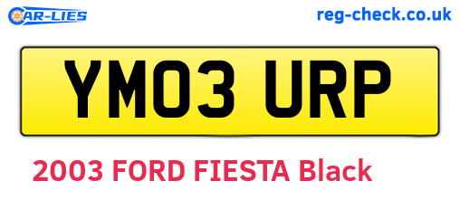 YM03URP are the vehicle registration plates.
