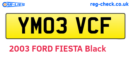 YM03VCF are the vehicle registration plates.
