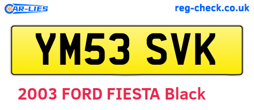 YM53SVK are the vehicle registration plates.