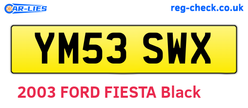 YM53SWX are the vehicle registration plates.