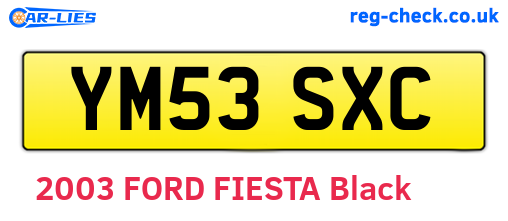 YM53SXC are the vehicle registration plates.