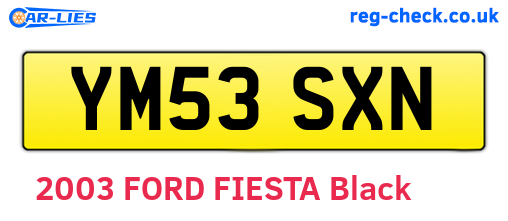 YM53SXN are the vehicle registration plates.