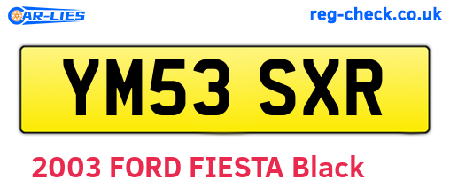 YM53SXR are the vehicle registration plates.