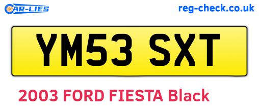 YM53SXT are the vehicle registration plates.