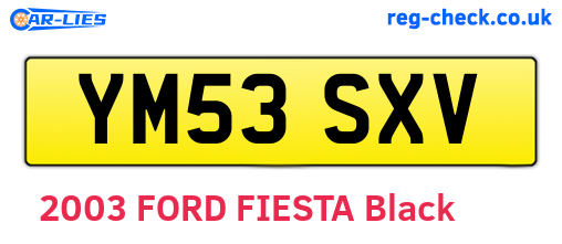 YM53SXV are the vehicle registration plates.