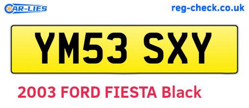 YM53SXY are the vehicle registration plates.