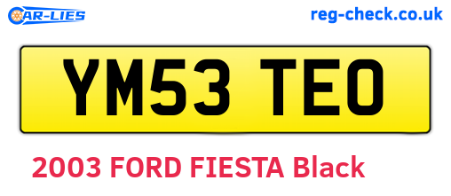 YM53TEO are the vehicle registration plates.