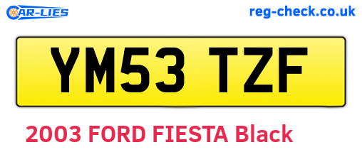 YM53TZF are the vehicle registration plates.