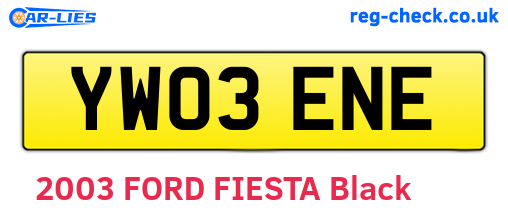 YW03ENE are the vehicle registration plates.