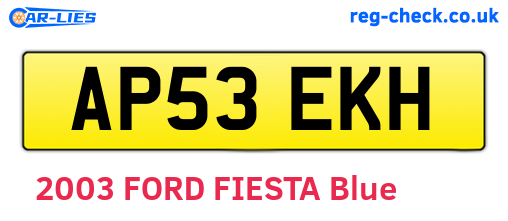 AP53EKH are the vehicle registration plates.