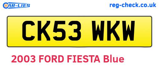 CK53WKW are the vehicle registration plates.