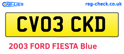 CV03CKD are the vehicle registration plates.