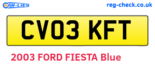 CV03KFT are the vehicle registration plates.