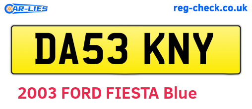 DA53KNY are the vehicle registration plates.
