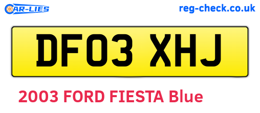 DF03XHJ are the vehicle registration plates.